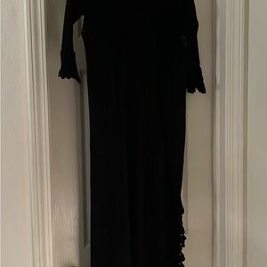 Vintage Chanel Black Long Sleeve Overcoat Dress
